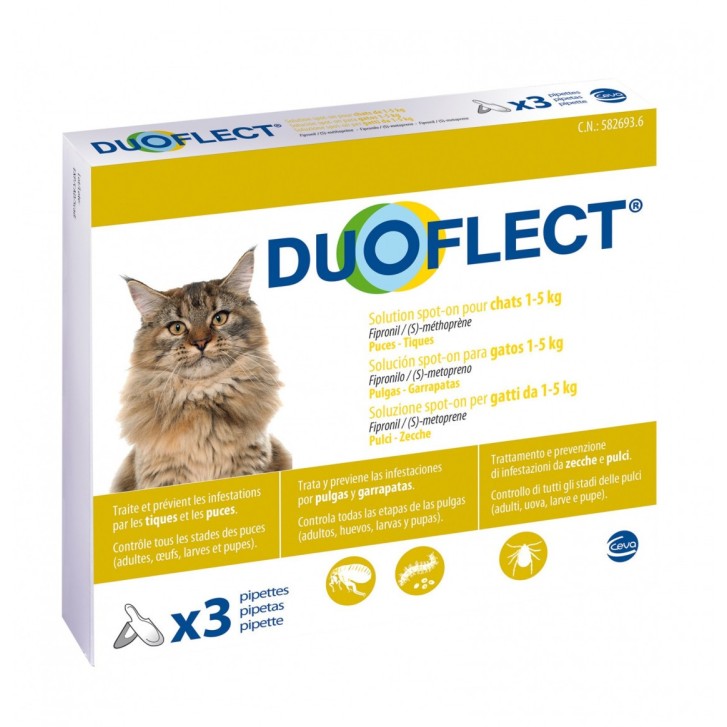Duoflect Spot-On Antiparassitario Gatti 1-5 Kg 3 Pipette Monodose