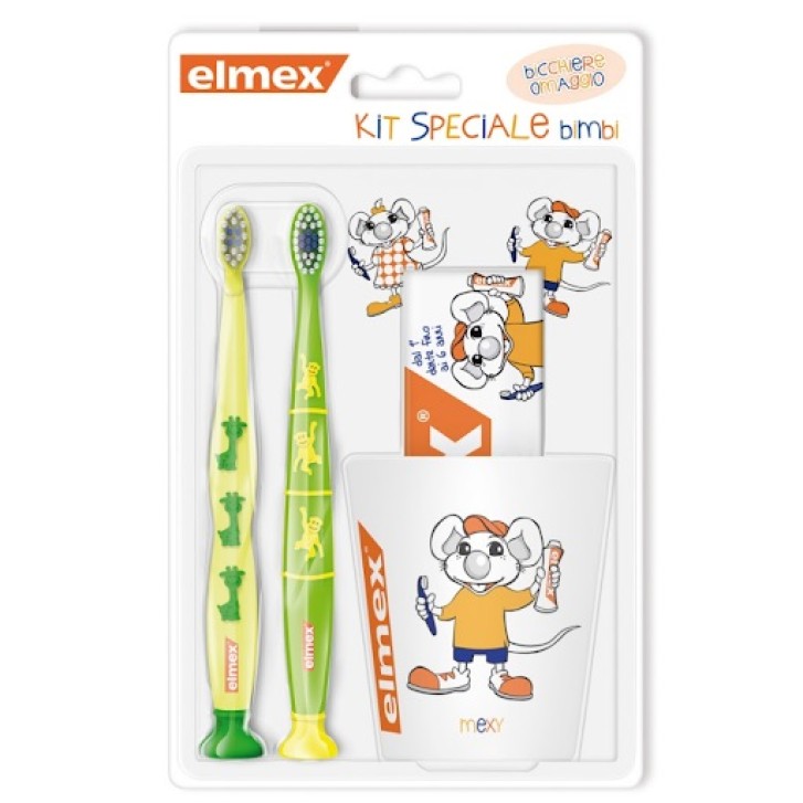 Elmex Kids Kit 2 Spazzolini + Tazza + Dentifricio