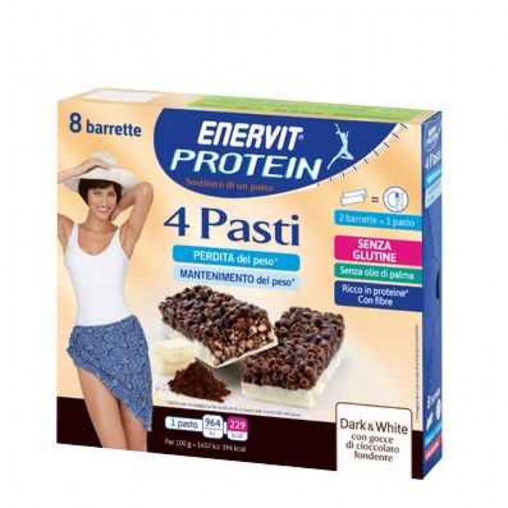 Enervit Protein 4 Pasti Barrette Sostitutive Pasto Dark & White 29 grammi