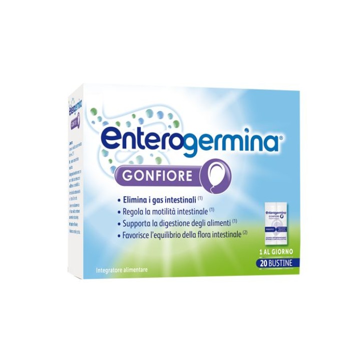 Enterogermina Gonfiore 20 Bustine - Integratore per Gonfiore e Flora Intestinale