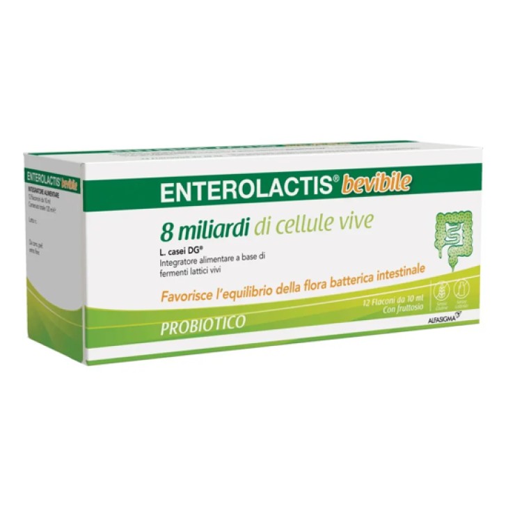 Enterolactis Bevibile 12 Flaconcini - Integratore Fermenti Lattici Vivi