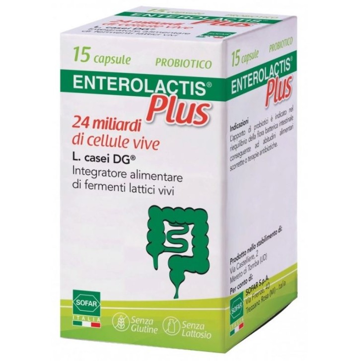 Enterolactis Plus 15 capsule - Integratore Fermenti Lattici Vivi