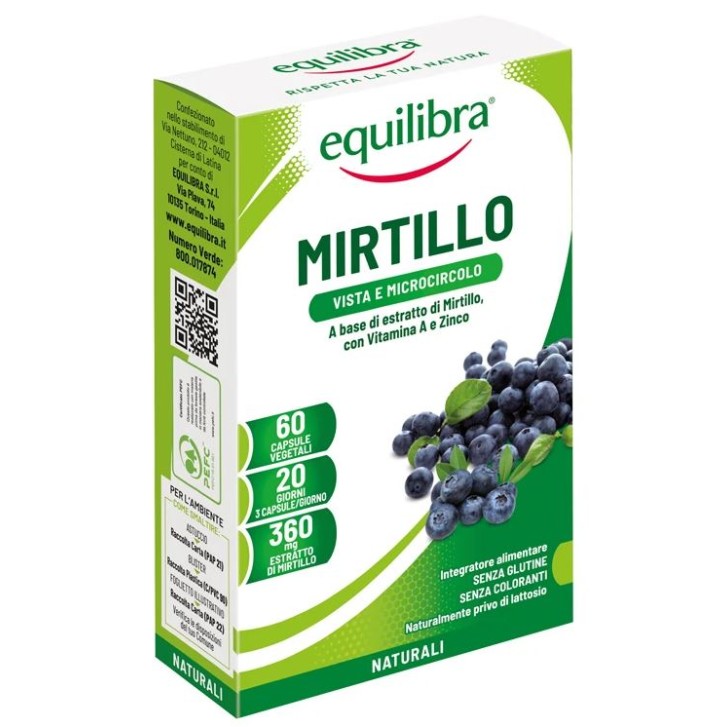 Equilibra Mirtillo 60 perle - Integratore Benessere Vista e Microcircolo