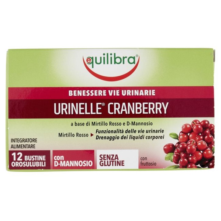 Equilibra Urinelle Cranberry 12 bustine orosolubili - Integratore Benessere Vie Urinarie