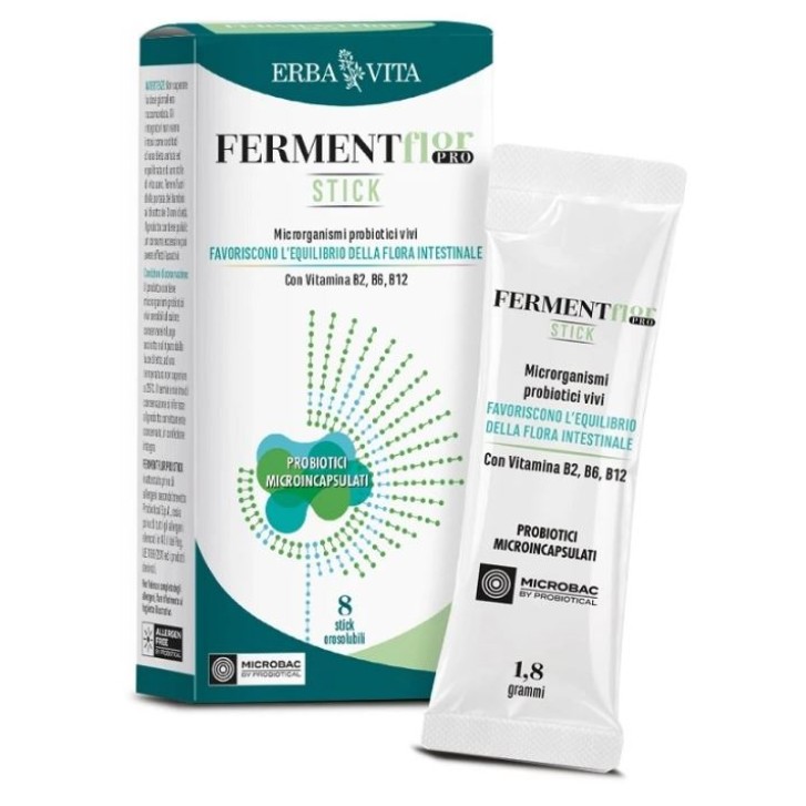 Erba Vita Fermentflor Pro 8 stick - Integratore Equilibrio Flora Intestinale