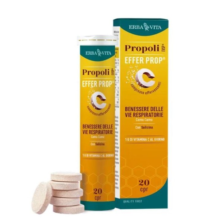 Erba Vita Propoli Effer Prop 20 compresse effervescenti - Integratore Benessere Vie Respiratorie