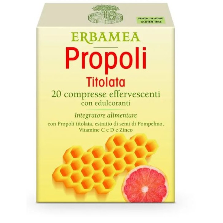 Erbamea Propoli Titolata 20 compresse effervescenti - Integratore Alimentare