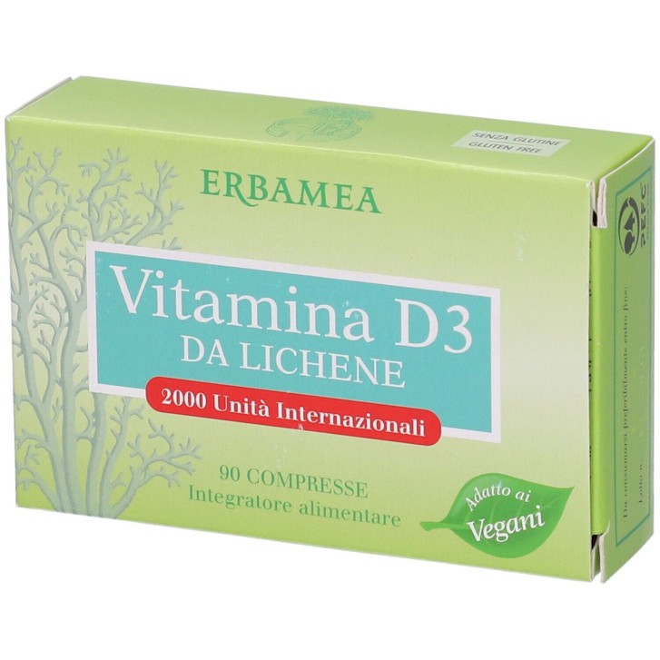 Erbamea Vitamina D3 da Lichene 90 compresse - Integratore Alimentare