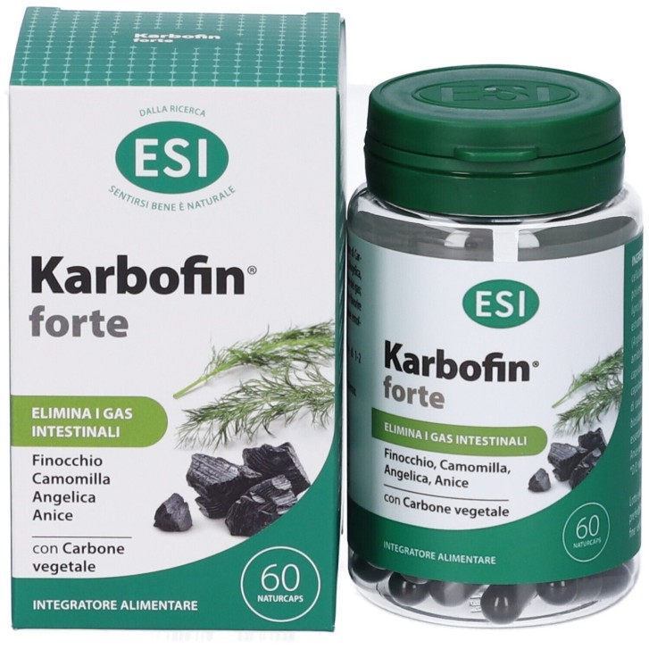 Esi Karbofin Forte 60 naturcaps - Integratore Contro i Gas Intestinali