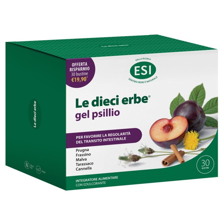 ESI Le Dieci Erbe Gel Psillio 30 Bustine - Integratore Regolarit&agrave; Intestinale