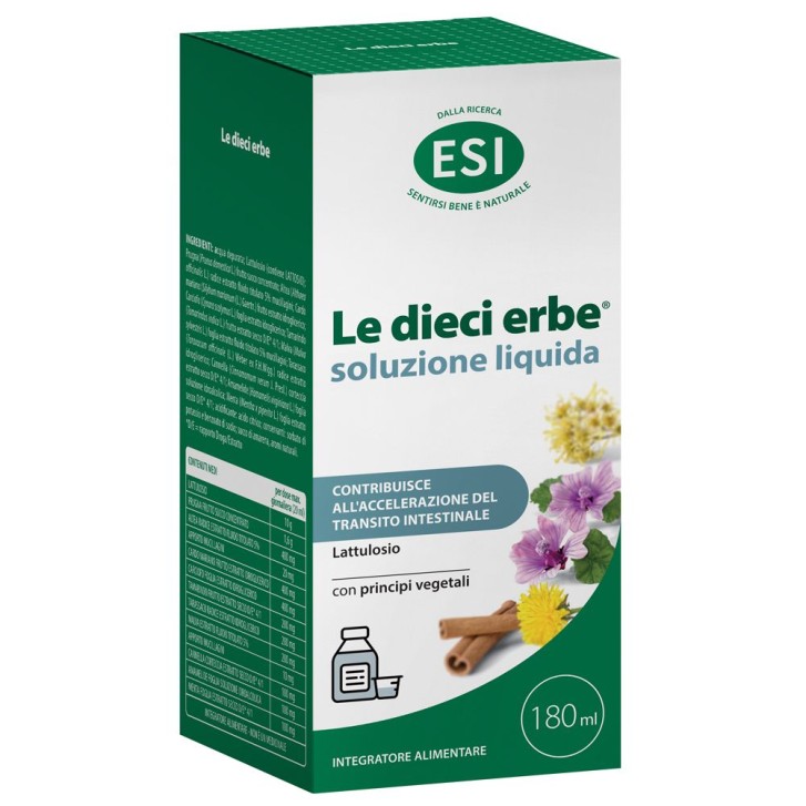 ESI Le Dieci Erbe Soluzione Liquida 180 ml - Integratore Regolarit&agrave; Intestinale