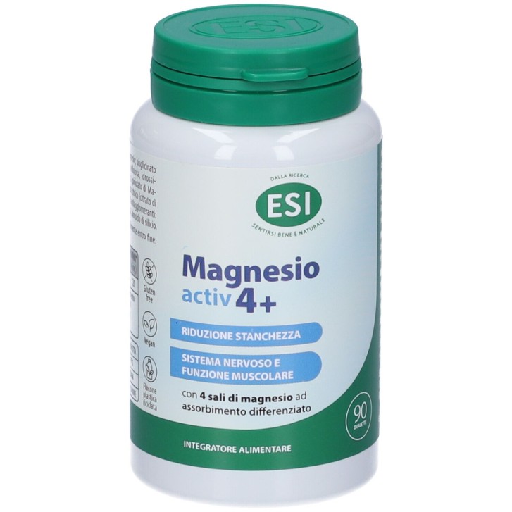 ESI Magnesio Activ 4+ 90 Ovalette - Integratore per muscoli e stanchezza