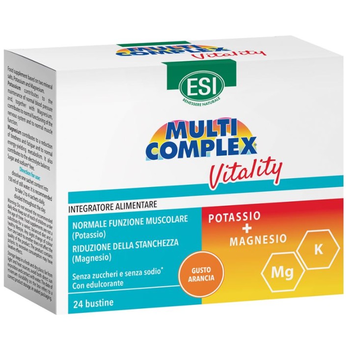Esi Multicomplex Vitality Arancia 24 bustine - Integratore Magnesio e Potassio