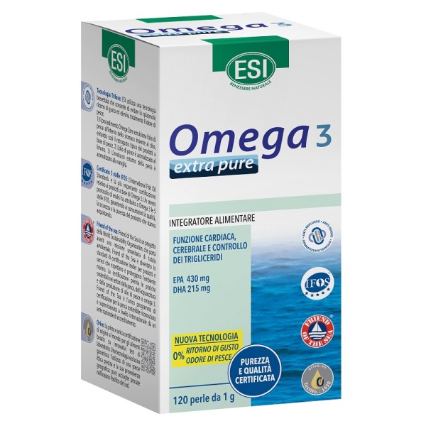 Esi Omega 3 Extra Pure 120 Perle - Integratore Funzionalita' Cardiaca e Controllo Trigliceridi