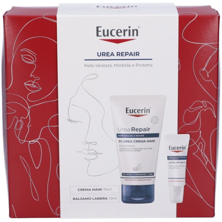 Eucerin Xmas Cofanetto Urea Crema Mani 5% + Balsamo Labbra