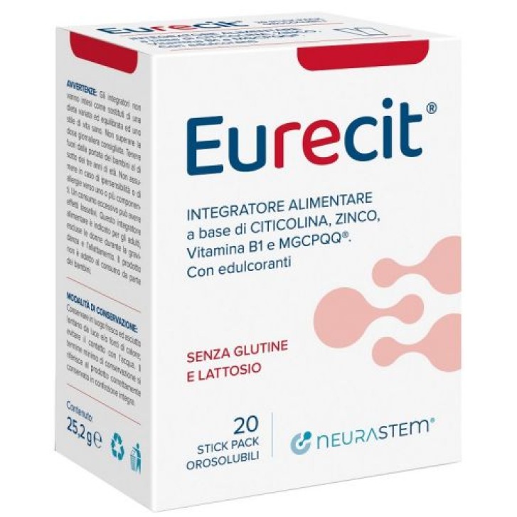 Eurecit 20 Stick Pack Orosolubili - Integratore Benessere Cognitivo