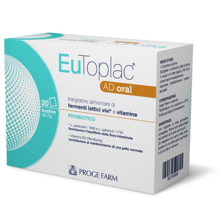 Eutoplac AD Oral 20 bustine - Integratore Fermenti Lattici e Vitamine