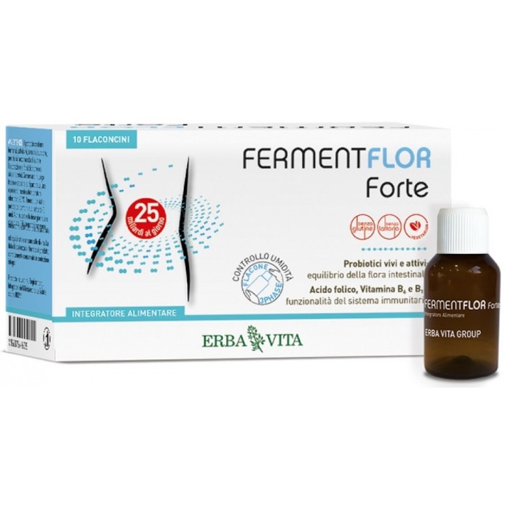 Erba Vita FermentFlor Forte 10 Flaconcini - Integratore Intestinale