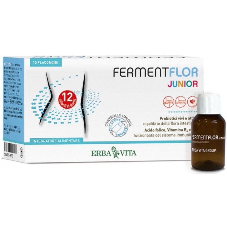 Erba Vita FermentFlor Junior 10 Flaconcini - Integratore Intestinale