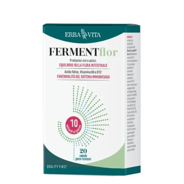 Fermentflor Erbavita 20 capsule - Integratore Fermenti