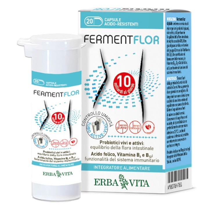 Erba Vita FermentFlor 20 Capsule - Integratore Acido Folico e Vitamina B