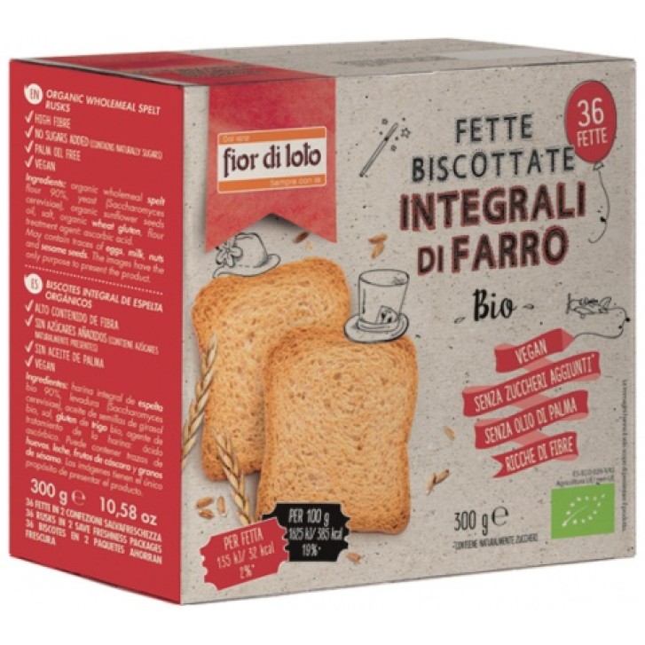 Fior di Loto Fette Biscottate Farro Integrale 300 grammi