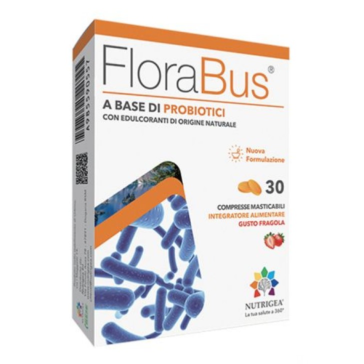 Florabus Gusto Fragola 30 compresse masticabili - Integratore Probiotici