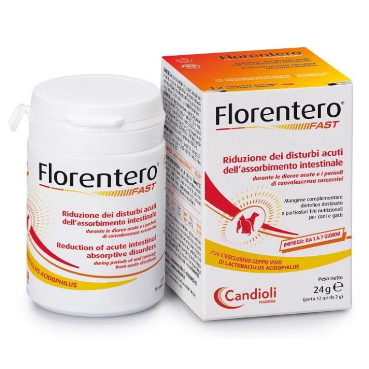 Florentero Fast 12 compresse - Mangime Disturbi Intestinali Cani e Gatti