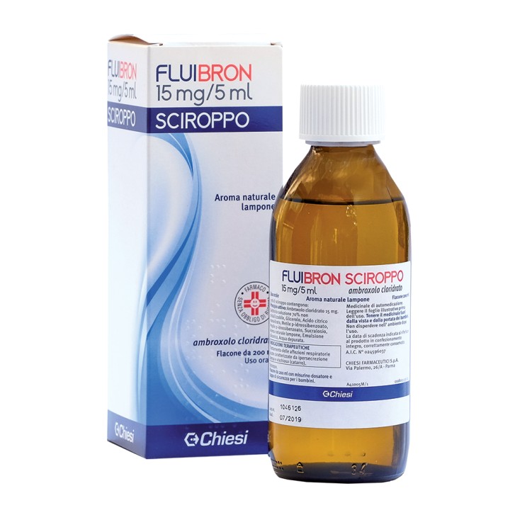 Fluibron Sciroppo Tosse Grassa 15 mg/5 ml Ambroxolo 200 ml