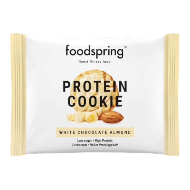 FoodSpring Protein Cookie Cioccolato Bianco e Mandorla 50 grammi