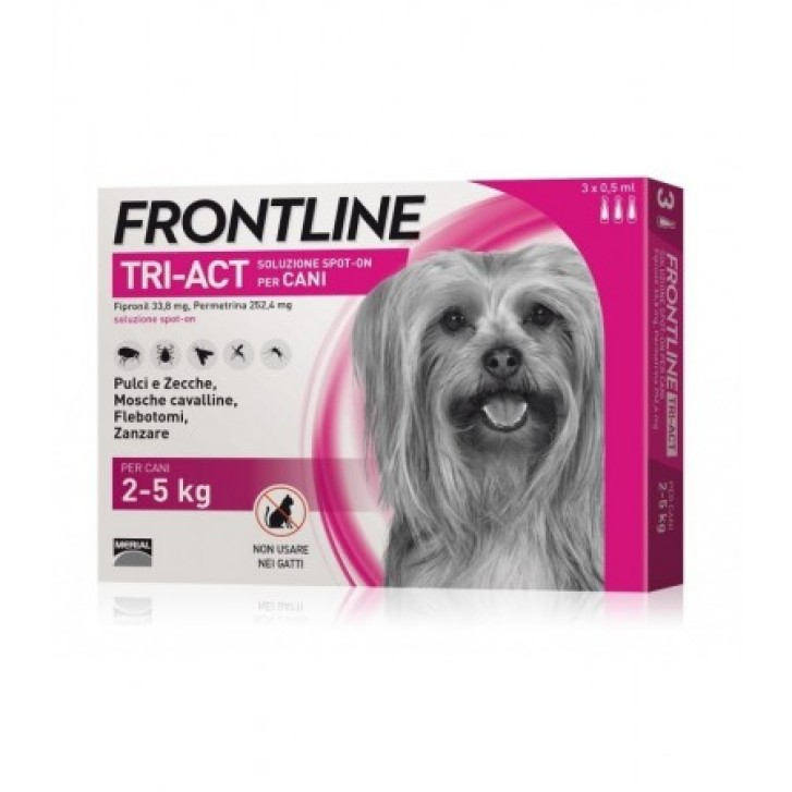 Frontline Tri-Act Soluzione Spot-On Cani 2-5 kg 3 Pipette Monodose
