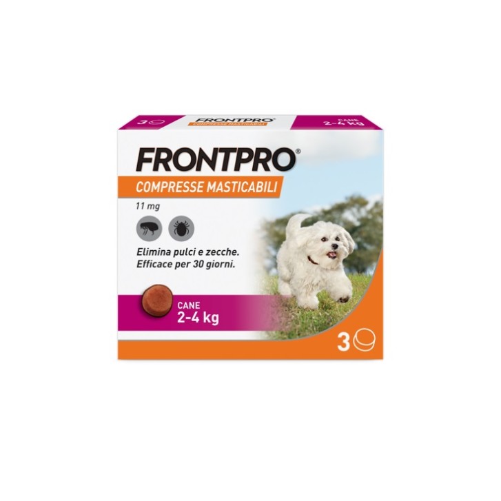 Frontpro 11,3 mg 3 Compresse Masticabili per Cani 2-4 kg