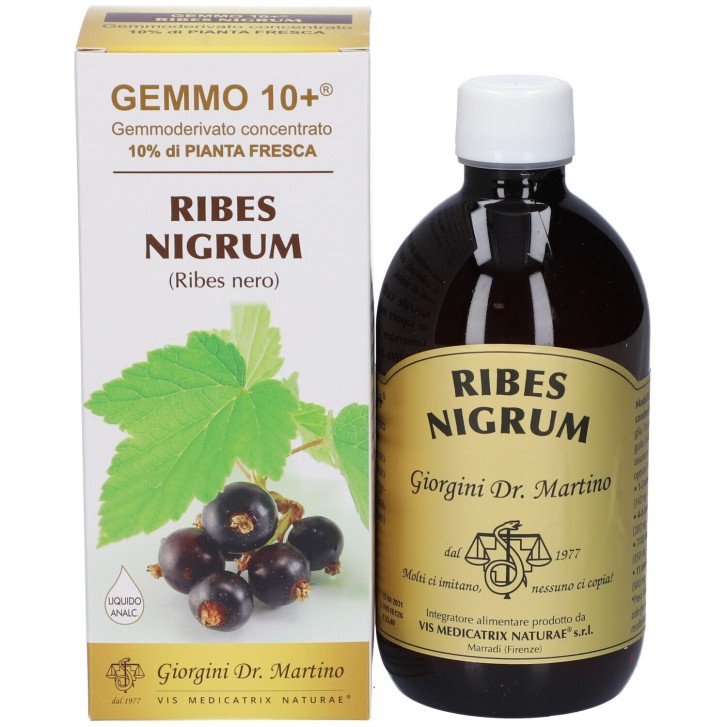 Gemmo 10+ Ribes Nero Analcolico 500 ml - Integratore per Difese e Benessere Respiratorio