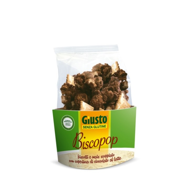 Giusto Biscopop Bioscotti al mais con Cioccolato al Latte Senza Glutine 80 grammi