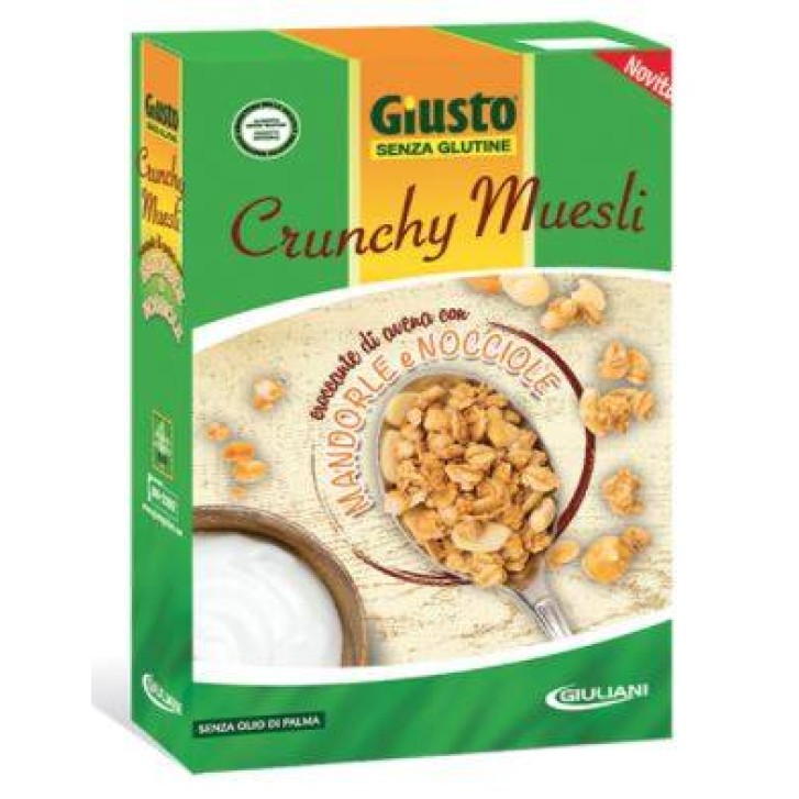 GiustoCrunchy Muesli Avena Mandorle e Nocciole Senza Glutine 375 grammi