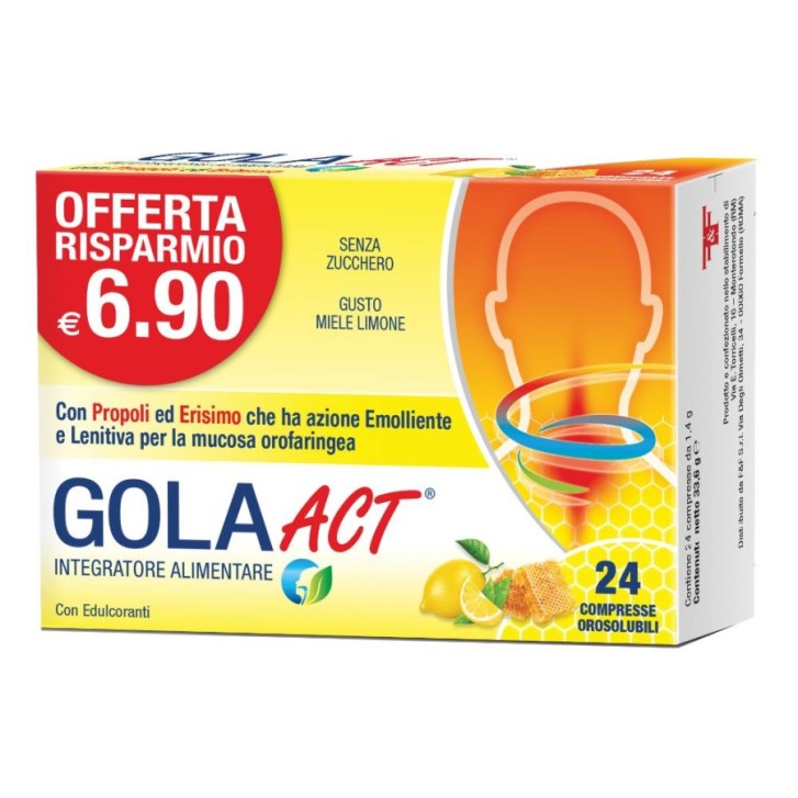 Gola Act Miele e Limone 24 compresse - Integratore Alimentare
