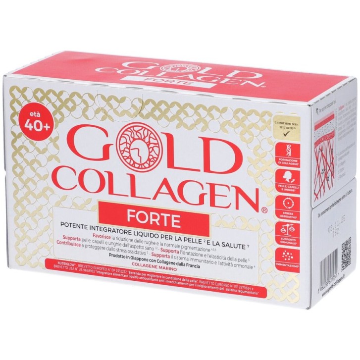 Gold Collagen Forte 10 Flaconcini da 50 ml - Integratore per la Bellezza della Pelle