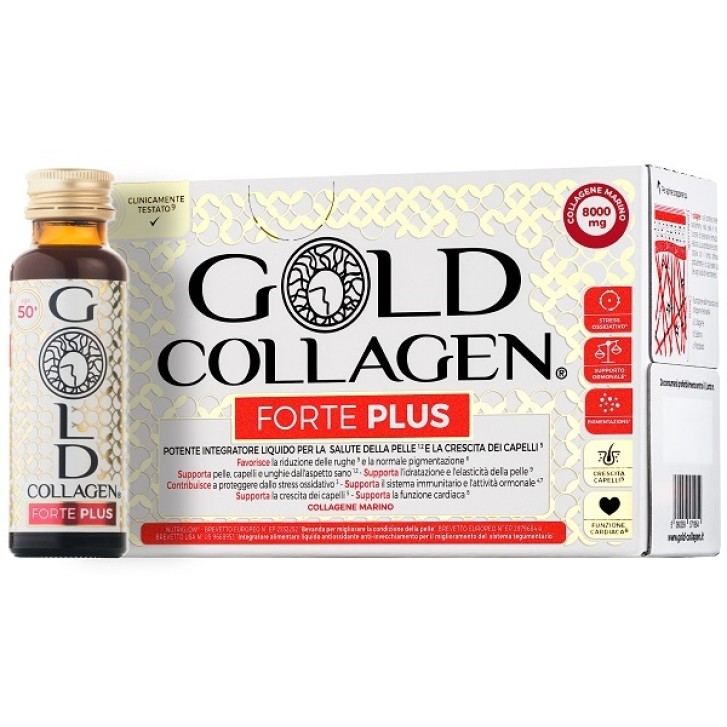 Gold Collagen Forte Plus 10 flaconi - Integratore Benessere Pelle e Capelli