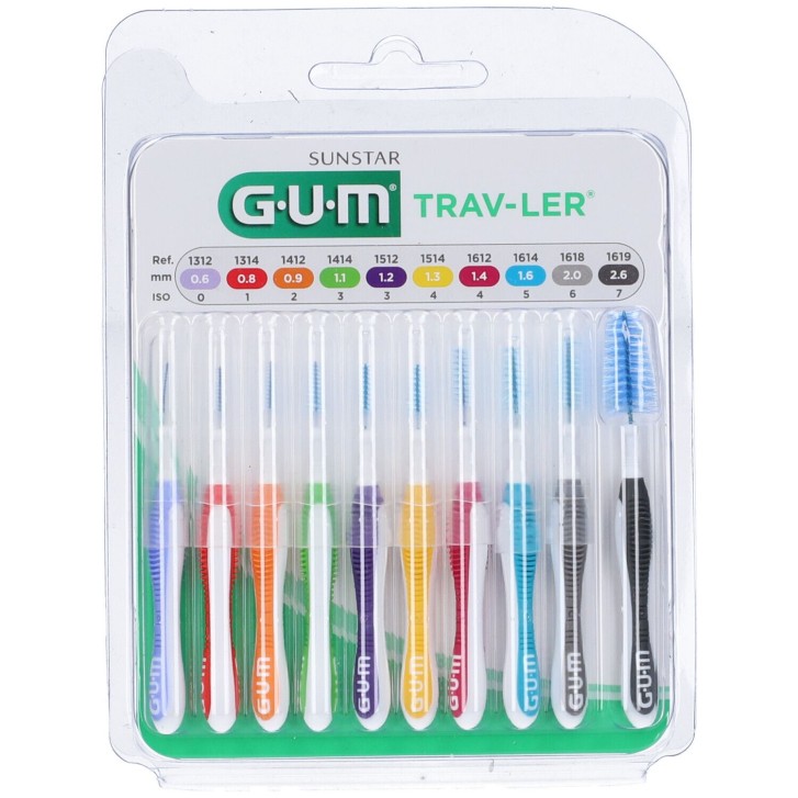 GUM Trav-Ler Scovolini Interdentali Misure Miste 10 Pezzi