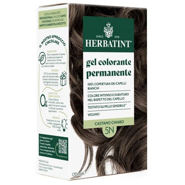 Herbatint Gel Colore Capelli Castano Chiaro 5N 170 ml