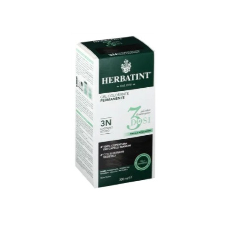 Herbatint Tintura per Capelli Gel Permanente 3 Dosi 3N Castano Scuro 300 ml