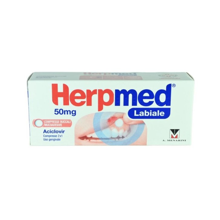 Herpemed Labiale Aciclovir 50 mg 2 compresse mucoadesive