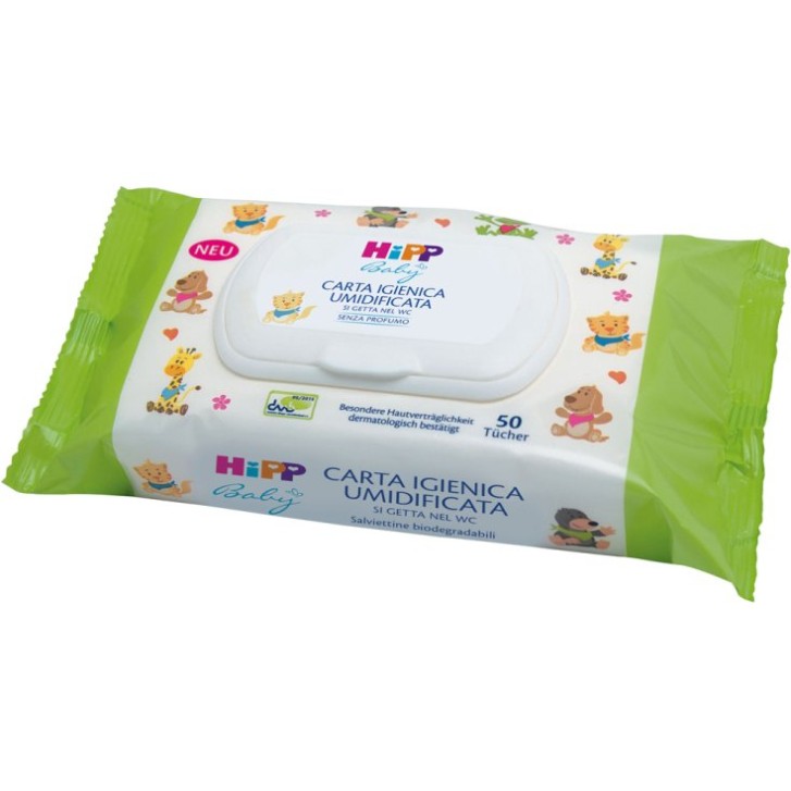 Hipp Baby Carta Igienica Umidificata Salviettine Biodegradabili 50 pezzi