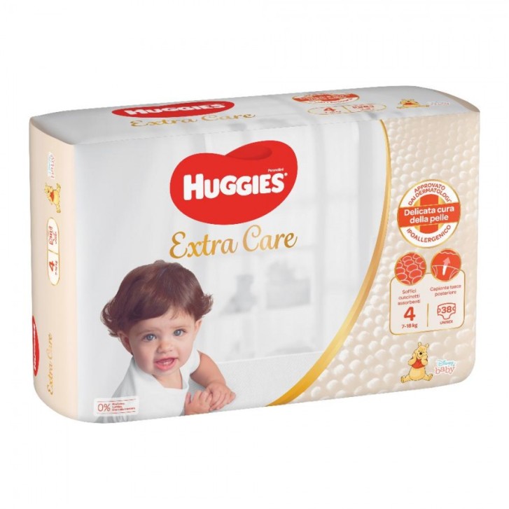 Huggies Extra Care Pannolini Mutandina Taglia 4 (7/14Kg) 38 pezzi