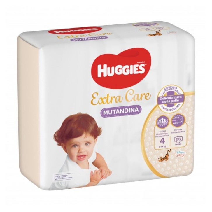 Huggies Extra Care Pannolini Mutandina Taglia 4 (9/14Kg) 26 pezzi