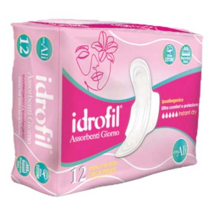 Idrofil Assorbenti Giorno con Ali 12 pezzi