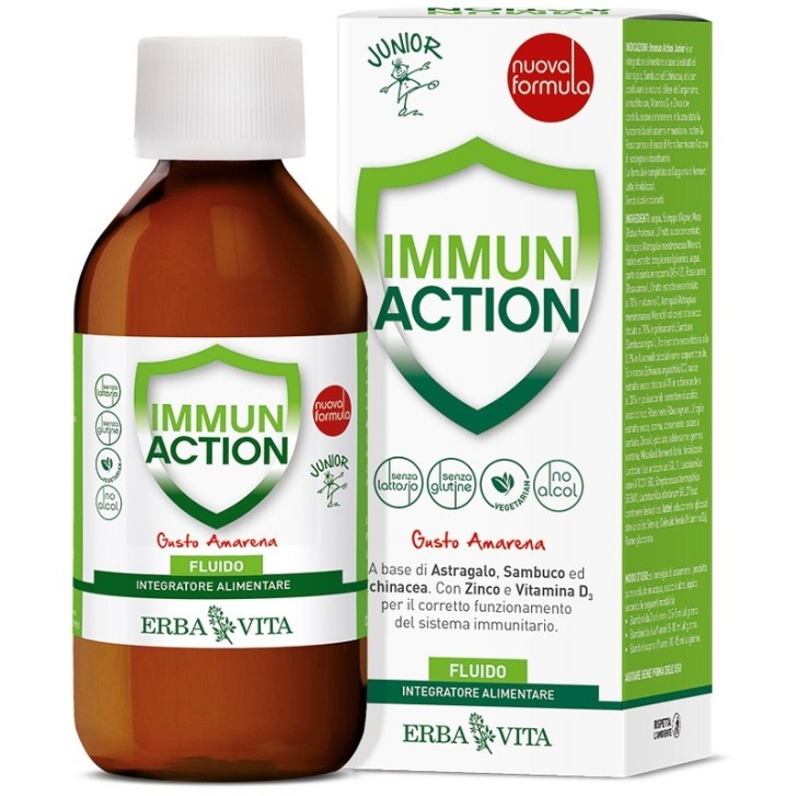 Erba Vita Immun Action Fluido Junior 200 ml - Integratore Difese Immunitarie