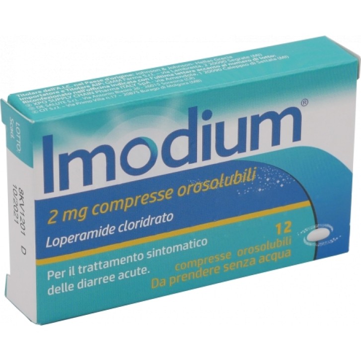 Imodium 2 mg Loperamide GMM 12 compresse orosolubili