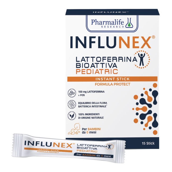Influnex Lattoferrina Pediatric 15 stick - Integratore Alimentare