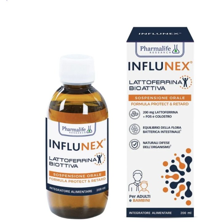 Influnex Lattoferrina 200 ml - Integratore Difese Immunitarie e Flora Intestinale